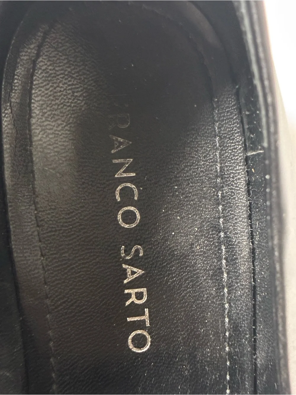 Franco Sarto Black Leather Slip-On Loafers - Picture 6 of 10